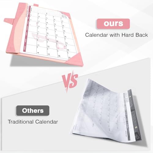 Ospelelf Desk Calendar 2026-2027 with Storage Pocket Protective Cover Large 12"x17" Leather Monthly Wall Planner Pad 18 Months January 2026 - June 2027 Pink - color: Pink, size: 12" X 17" (Jan.2026 - June.2027)