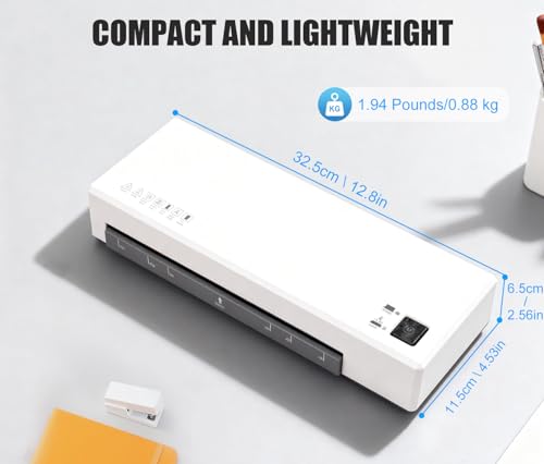 Buyounger 9 Inch Thermal Laminator Machine Set with 40 Sheets - color: White