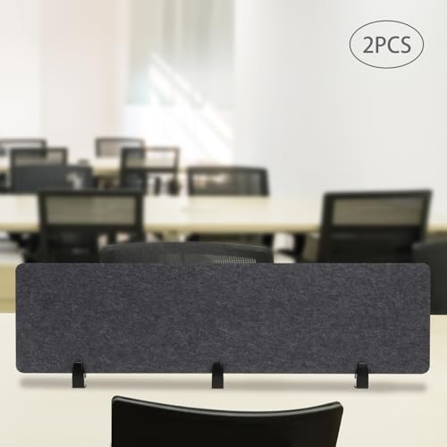 2 PCS Acoustic Desk Divider Privacy Panel Desk Divider Desk Partition Noise Reducing Mounted Sound Proof Dividers for Office Reduce Noise 60" x 16" Dark Grey - size: 2 PCS 60"*16" Dark Grey