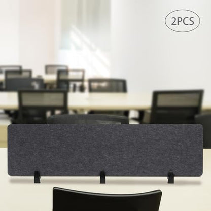 2 PCS Acoustic Desk Divider Privacy Panel Desk Divider Desk Partition Noise Reducing Mounted Sound Proof Dividers for Office Reduce Noise 60" x 16" Dark Grey - size: 2 PCS 60"*16" Dark Grey