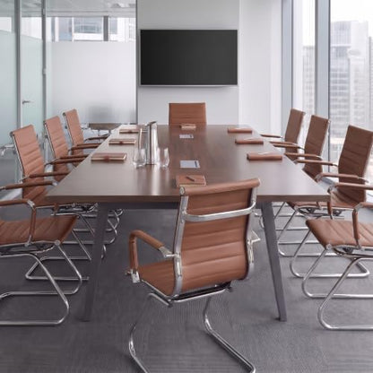 HNY 10-Pack PU Leather Office Guest Chairs - color: Coffee, size: 10 PCS