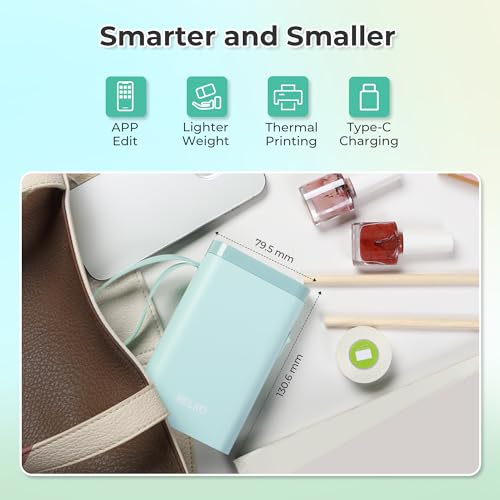 Nelko P21 Label Maker Machine with Tape, Bluetooth Label Printer, Cyan - color: Cyan