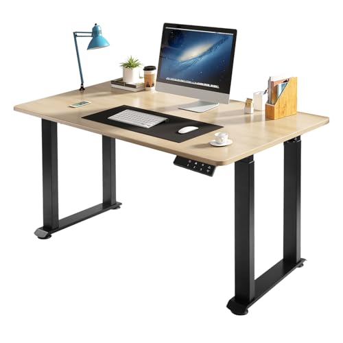 Electric 4-Leg Dual Motor Standing Desk Frame | Height Adjustable Standing Desk Frame | No Desktop | Anti-Collision Detection Stand Up Desk Frame Workstation | Black Frame Only