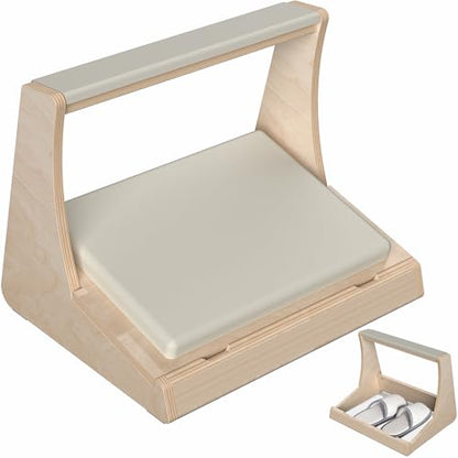 VIVO Light Wood Under Desk Footrest with Hidden Shoe Storage, STAND-FT03
