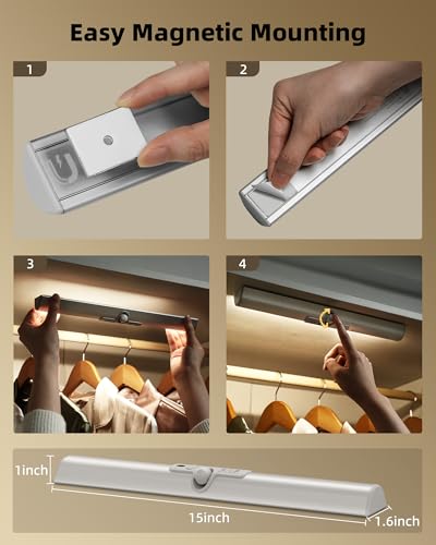 EZVALO 15in Closet Lights, Motion Sensor Lights - size: 15inch