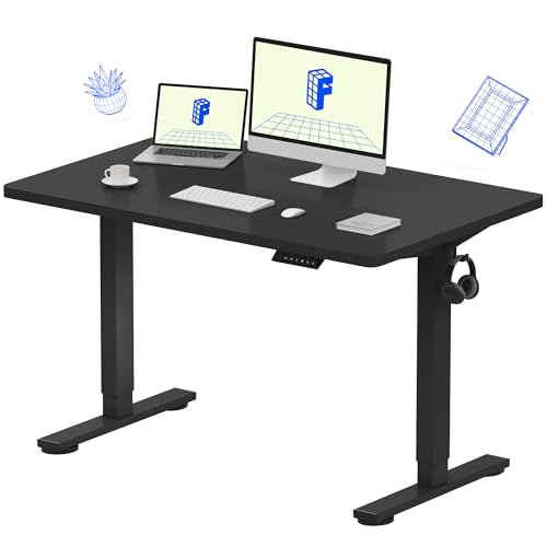 FLEXISPOT EN1 One-Piece Standing Desk, Electric Adjustable with 4 Memory Presets, 176 LBS Capacity, Stable & Quiet, Seamless Desktop for Home Office & Dual Monitors, 48"x30" Black - color: Black, size: 48x30"