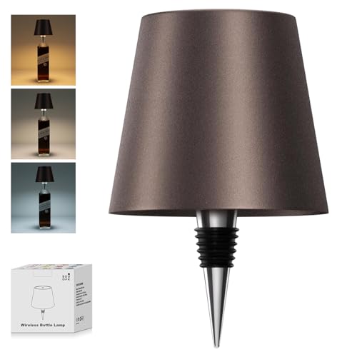 Wireless Bottle Lamp, 2026 New 3 Color Rechargeable Led Wine Bottle Lights for Bars Restaurants (Brown, 1PC) - color: Browm