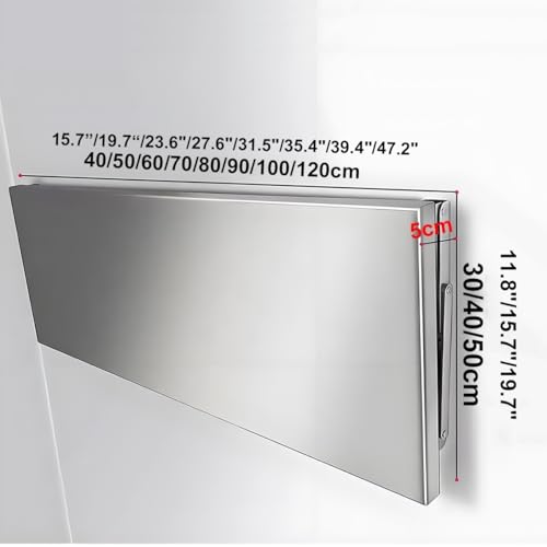 304 Stainless Steel Wall-Mounted Folding Table, Laundry Fold Down Table, Folding Wall Desk for Office Kitchen, Save Space for Room, Storage W 15.7"-47.2", H11.8/15.7"(100x40cm/39.4x15.7in) - size: 100x40cm/39.4x15.7in