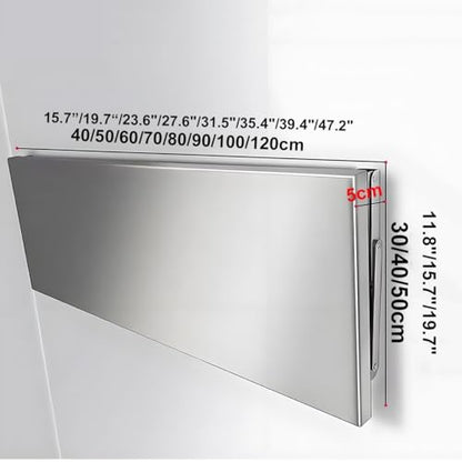304 Stainless Steel Wall-Mounted Folding Table, Laundry Fold Down Table, Folding Wall Desk for Office Kitchen, Save Space for Room, Storage W 15.7"-47.2", H11.8/15.7"(100x40cm/39.4x15.7in) - size: 100x40cm/39.4x15.7in