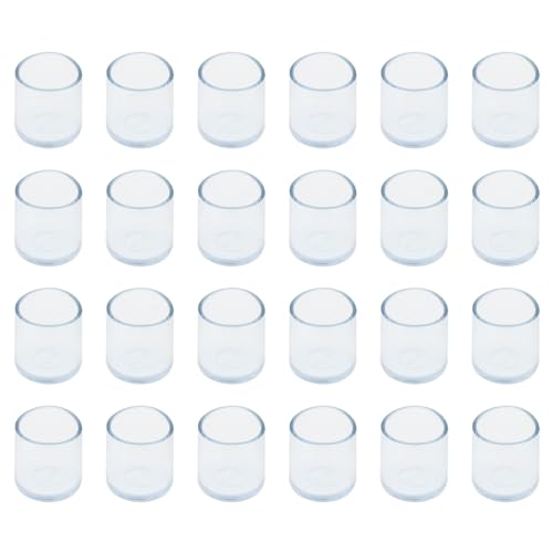 Round Chair Leg Caps,PVC Furniture Feet Covers,TTZEZE Transparent Round Floor Protectors,Clear Table Feet Covers Preventing Plastic Chair Leg Covers Scratches and Noise 22mm/0.87'', 12 - size: 0.87 inches
