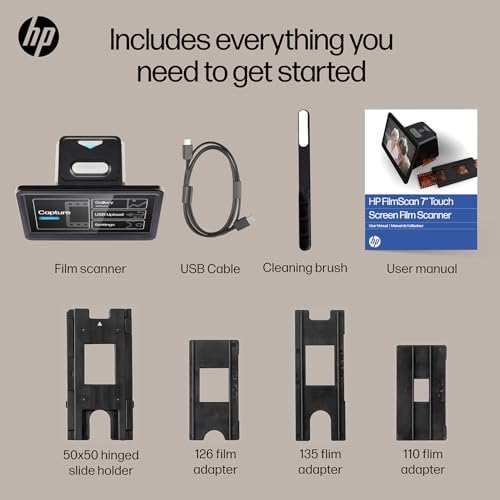 HP Film & Slide Scanner, Photo Scanner, 7" Touch LCD, 13MP Slide Digitizer