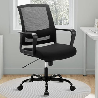 CLATINA Ergonomic Rolling Mesh Desk Chair with Executive Lumbar Support and Adjustable Swivel Design for Home Office Computer Black 4 Pack - size: 4 Pack