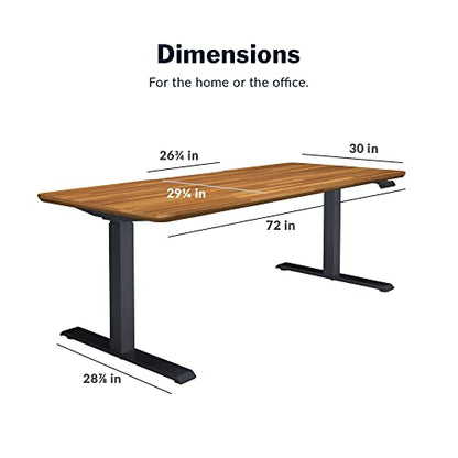 Vari Classic Electric Standing Desk – 72x30 – Butcher Block/Slate - color: Butcher Block / Slate Legs, size: 72 in x 30 in