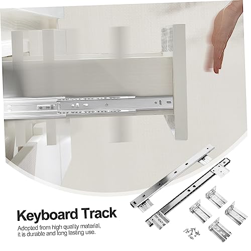 Outanaya 13.77 Inch Bearing Keyboard Slide Rails Soft-Close Under Desk Drawer Slides for Custom Keyboard Tray Mount with Ball Bearing Design