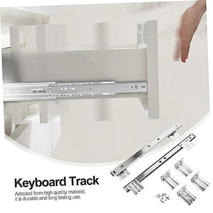 Outanaya 13.77 Inch Bearing Keyboard Slide Rails Soft-Close Under Desk Drawer Slides for Custom Keyboard Tray Mount with Ball Bearing Design