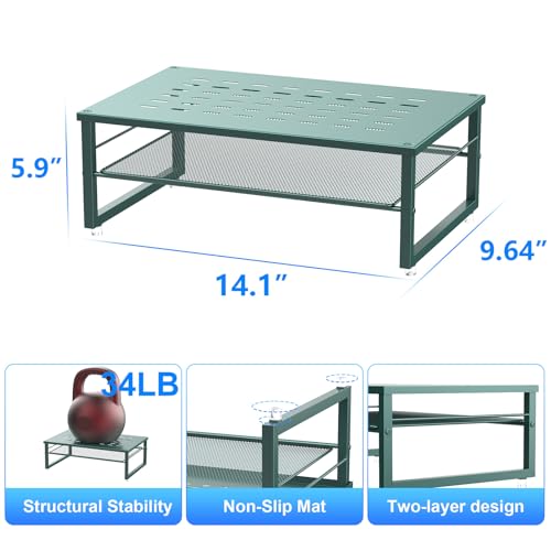 gianotter 2-Tier Metal Monitor Stand Riser - color: Dark Green