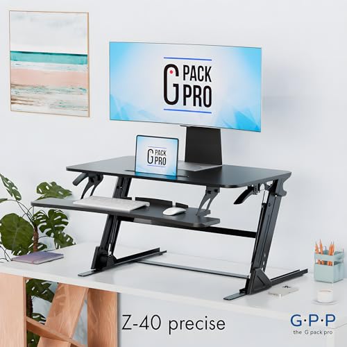40 Inch Standing Desk Converter, Adjustable Height - size: 40"