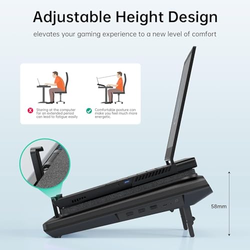 llano Gaming Laptop Cooler, V12 Laptop Cooling Pad Stand
