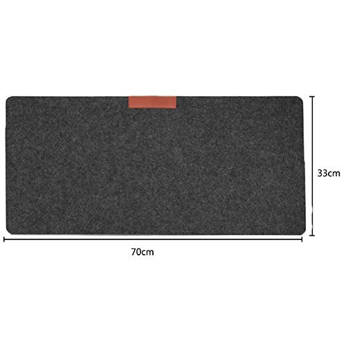 Large Felt Mouse Pad, Home Modern Large Keyboard Mouse Pad Table Desk Mat 700 * 330mm 60x30cm Non-Slip Computer Table Mat(30x60cm,Black) - color: Black, size: 0.8" x 1.9"