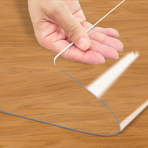 Kasepie PVC Clear Table Cover 12X24Inch, 1.5mm Thick Plastic Table Cover Rectangle,Clear Table Desk Mat for Kitchen, Dresser, Writing Desk，Dining Room Table - color: Clear 1.5mm Thick, size: 24" x 12" (Rectangular)