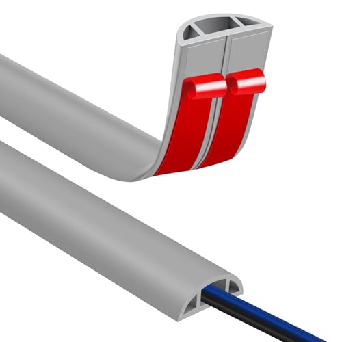 Floor Cord Covers for Wires 3.3FT Cable Hider Wire Cover Self Adhesive Cord Hider Floor for Offices, Homes, Workshops, Warehouses Cable Cavity 0.39" W x 0.27" H - color: Grey, size: 1.18" x 3.3'