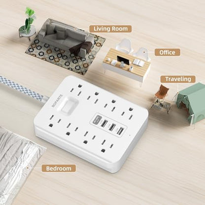 Surge Protector Power Strip 10 Ft, USB C Power Strip (PD 30W)