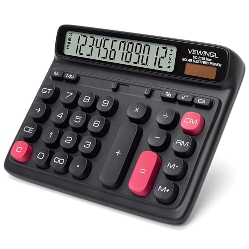 VEWINGL Office Desktop Calculator, 12-Digit Large HD LCD and Big Buttons