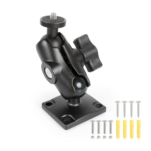 Heavy-Duty Camera Wall Mount – 360° Rotation Aluminum Alloy Short Arm with 1/4"-20 Thread 1" Ball Head, Tree/Desktop Mount for DSLR, CCTV, Video Wall Monitors - style: w 2.36" Arm