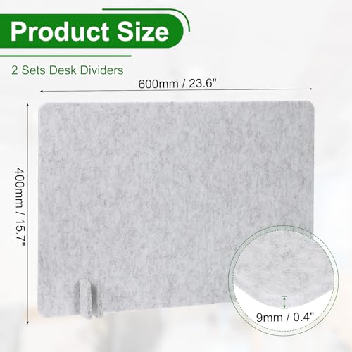 PATIKIL Desk Divider, 2 Set 24 x 16 Inch Acoustic Freestanding Desk Divider Desk Privacy Panel with 8 Pcs Support Feet for Library Office Workstation, Light Grey - color: Light Gray, size: 24 x 16 Inch