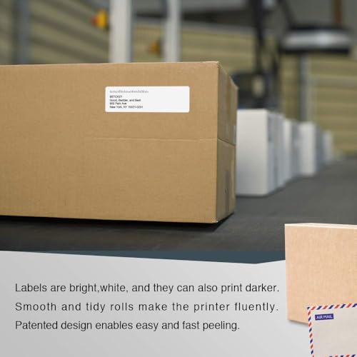 BETCKEY - Compatible DYMO 30252 (1-1/8" x 3-1/2") Address & Barcode Labels - Compatible with DYMO Labelwriter 450, 4XL, NOT Fit 550 & 5XL [10 Rolls/3500 Labels] - size: 1-1/8" x 3-1/2"