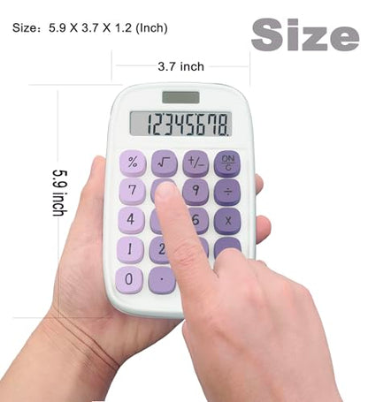 Lofree Calculator, Clicky Calculator(White and Purple) | Large LCD Display 8 Digit Tilt Screen and Big Button for Teachers Students Basic Office - color: White and Purple