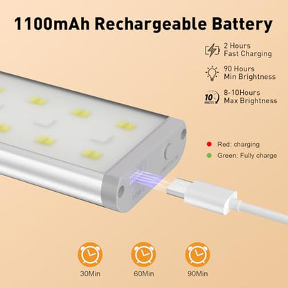 Under Cabinet Lighting Wireless,58 LED Motion Sensor Light Indoor Night Lights with Remote,Rechargeable RGB Under Cabinet Lights Bar,Dimmable Under Counter Lighting for Kitchen,Shelf(3Pack) - size: 3 Pack
