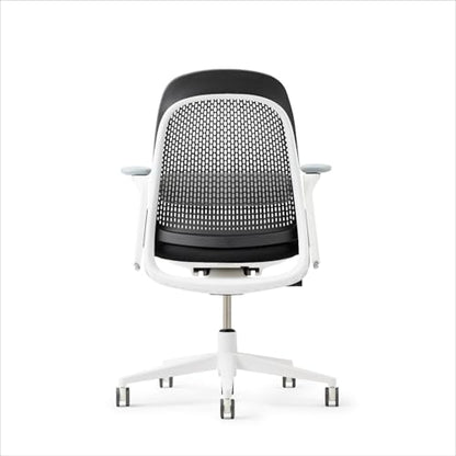 Haworth Breck Ergonomic Office Chair, Home Office Desk Chair, Coal | Computer Desk Chair with Height-Adjustable Lumbar Support, White Trim, Duo-Tone Hard Casters, and 4D-Arms - color: Coal, style: White Trim