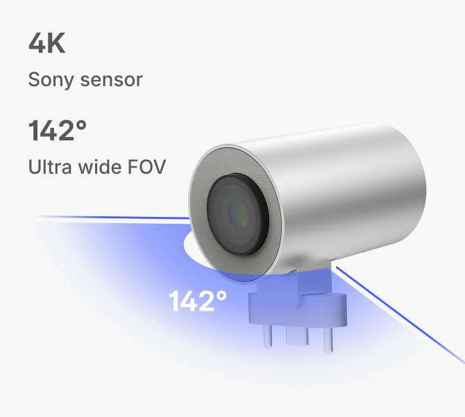 Vibe 4K Smart Camera, 6 Mics, 142° Wide View, AI Tracking Board | 4K Meeting Room Video Camera, 6 Microphones, Wide Field of View 142°, AI-Powered Tracking & Auto Framing