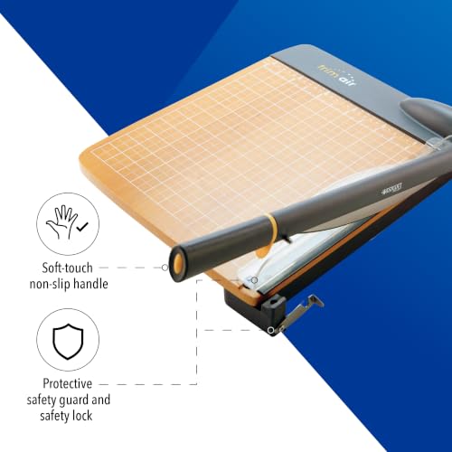 Westcott 12'' TrimAir Wood Guillotine Paper Cutter & Paper Trimmer, 30 Sheet (15106) - size: 12-inch