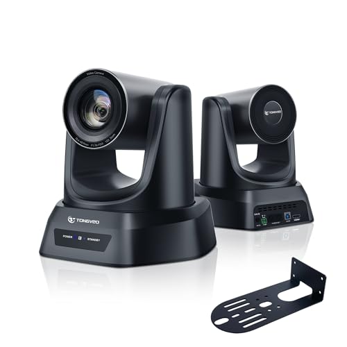 TONGVEO PTZ Camera AI Auto Tracking 12X Optical Zoom Conference Room Camera Wide View HDMI/USB3.0 60fps 1080P Video Conference for Church Worship Meeting Online Learn with Zoom YouTube OBS and More - color: Phantom