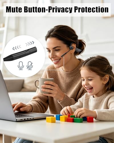 Open Ear Headphones with Mic, Bluetooth 5.1 Headset, aptX Low Latency