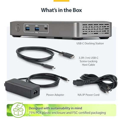 StarTech Driverless USB4 Dock, Dual 4K 144Hz for Mac and Windows, 100W