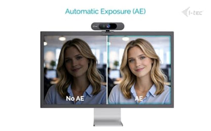 i-tec Solomon 900 PRO Webcam 4K with Automatic Framing (Auto Framing) for Tracking the Active Speaker, Wide Dynamic Range (WDR) and Two Integrated Microphones