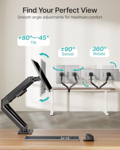 Dual Monitor Arm for Up to 32 Inch Screens, Heavy Duty Monitor Mount | Curved Monitor Stand with Clamp and Grommet Base,for 2 Screens,Holds up to 19.8 lbs,for 75/100 Vesa Mount,for Home Office - style: Dual Monitor Arm