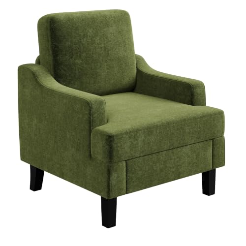 Garvee Green Comfy Accent Chair, Upholstered Armchair for Living Room - color: Olive Green, size: 1 Pack