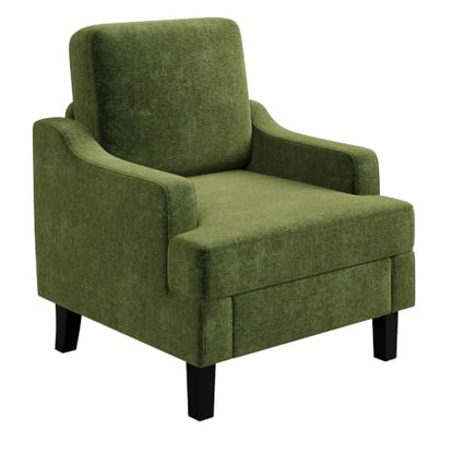 Garvee Green Comfy Accent Chair, Upholstered Armchair for Living Room - color: Olive Green, size: 1 Pack