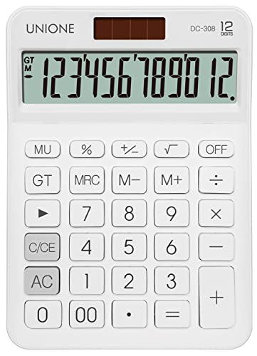 New, Two Line Display, Desktop Calculator. History Function- 30 Memories, Calculator with Large LCD for Home & Office Use, 4.5×7 inch (White) - color: WHITE