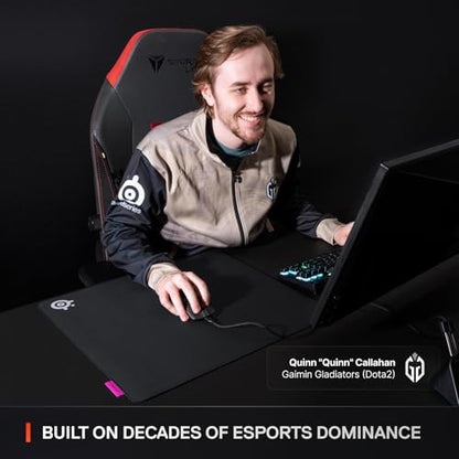 SteelSeries QcK L Performance Speed Gaming Mousepad — Extra Density for a Smooth Glide — Low-Profile Edge Stitching — Non-Slip Neoprene Rubber Base — 16.54 x 19.29 inch — FPS, MOBAs, RTS, MMO - size: Large, style: Speed