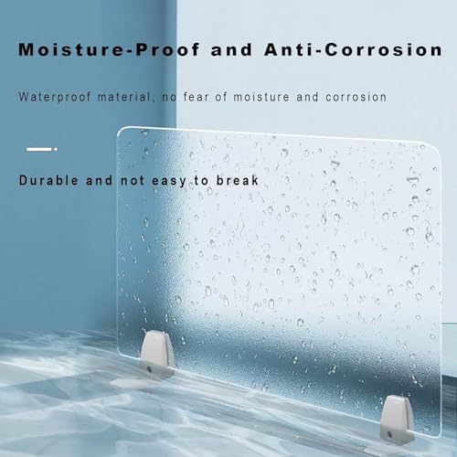 Acrylic Desk Dividers - Removable Clamp-on Privacy Partition Panel for Workstation, Library, School - Free Standing Portable Table Screen - size: 40*40cm