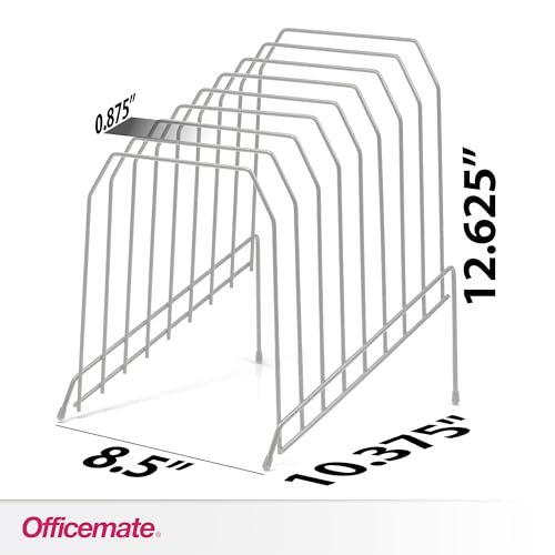 Officemate Large Incline 8 Compartment Wire Caddy, Black, 8.5 x 10.375 x 12.625 Inches (Pack of 6) - size: Pack of 6, style: Pack of 6