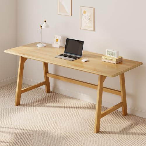 IOTXY Solid Wood Writing Table - 60" W Minimalist PC Computer Desk, Oak - color: Oak, size: 60" W