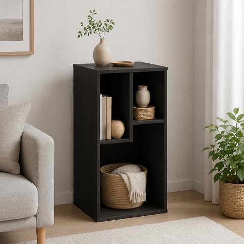 3-Cube Book Shelf with Irregular Compartments, Cube Storage Organizer Bookcase, Bookshelf, 9.4 x 11.7 x 21.3, for Bedroom, Living Room, Home Office, Espresso - color: Espresso, size: 3 Cube