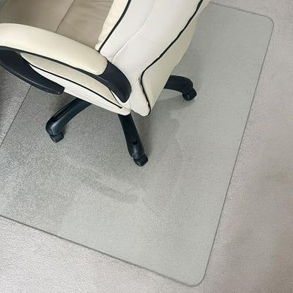 Marvelux Tempered Glass Office Chair Mat for Carpet & Hardwood Floors Clear Carpeted & Hard Floor Protector, Executive Thick Chair Mat for High & All Pile Carpets & Hard Wood with No Slip Pads 36”x40”