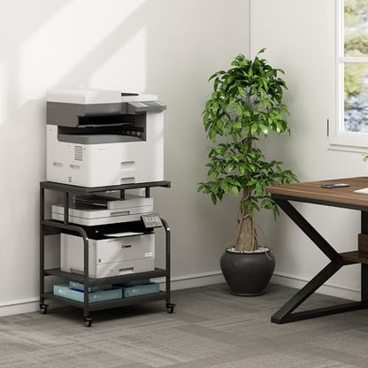 Fannova 23.6"x18.9"x30" Large Printer Stand with Adjustable Storage Shelf - color: Black, size: 23.6"W x 18.9"D x 30"H